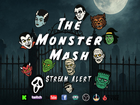 The Monster Mash Stream Alert - Full Screen Animated Overlay - Transparent Background - 1920x1080 - Spooky Halloween Fun - Instant Download