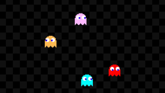 Ghosts Stream Alert - Retro Full Screen Animated Overlay with Transparent Background - 1920x1080 - Instant Download - Fun Channel Redemption