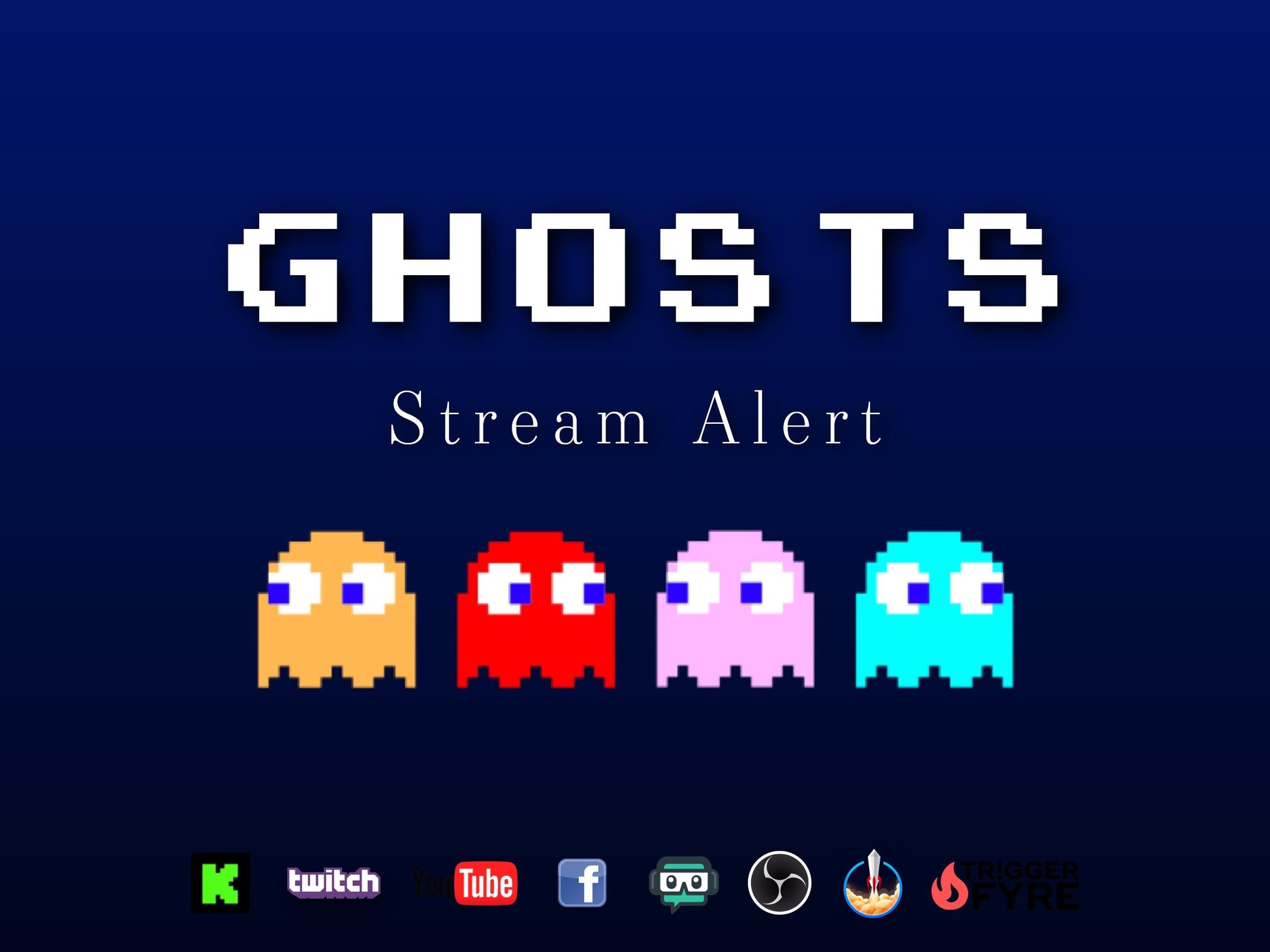 Ghosts Stream Alert - Retro Full Screen Animated Overlay with Transparent Background - 1920x1080 - Instant Download - Fun Channel Redemption