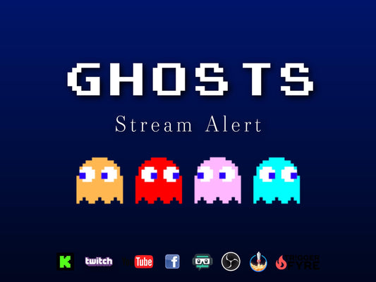 Ghosts Stream Alert - Retro Full Screen Animated Overlay with Transparent Background - 1920x1080 - Instant Download - Fun Channel Redemption