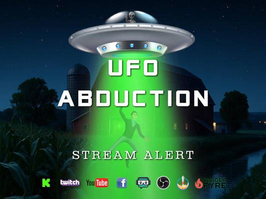 UFO Abduction Stream Alert - Full Screen Animated Overlay - Transparent Background - 1920x1080 - Instant Download - Fun New Follower Graphic