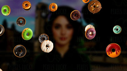 Halloween Donuts Stream Alert- Full Screen Animated Overlay - Transparent Background - 1920x1080 - Spooky Delicious Fun - Instant Download