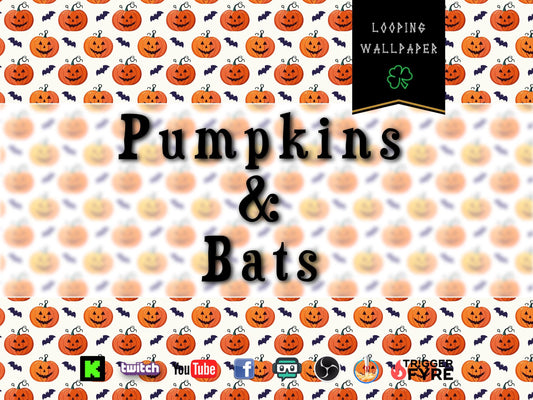 Pumpkins & Bats Stream Wallpaper - Full Screen Animated Asset Pack - Includes 2 Looping Variations - Overlay and Background - 1920x1080
