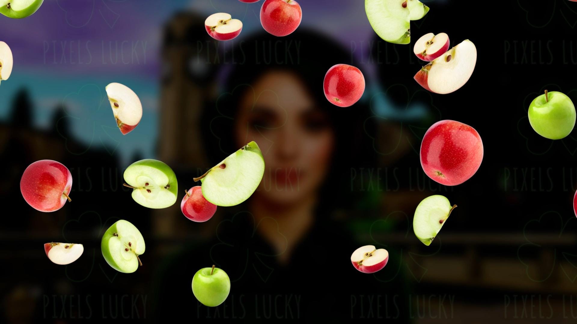 Apple Rain Stream Alert - Full Screen Animated Overlay with Transparent Background - 1920x1080 - Instant Download - Cute Fun & Easy to Setup