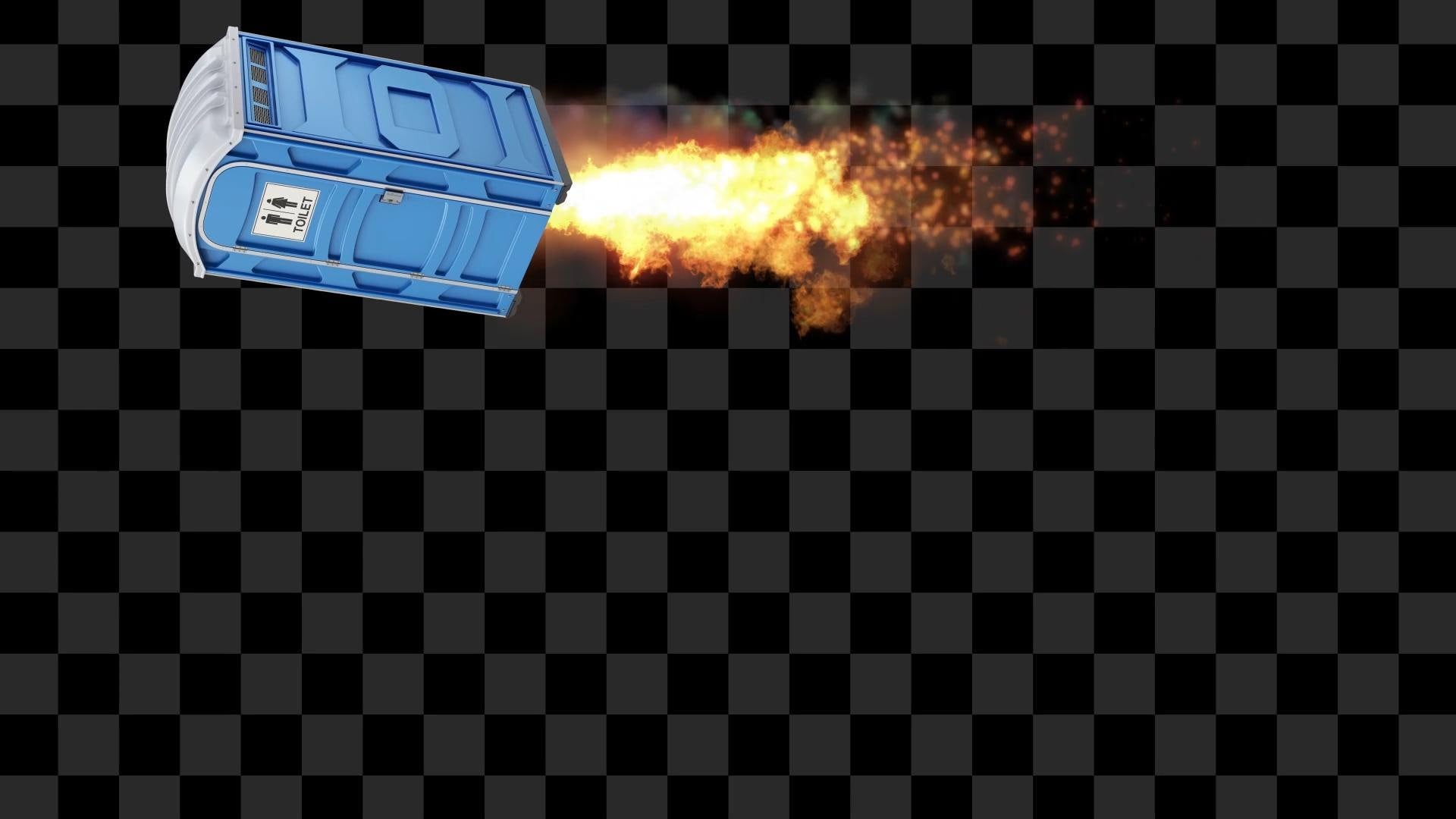 Poopollo 13 Stream Alert - Full Screen Animated Porta Potty Rocket with Custom Sound - 1920x1080 - Instant Download - Funny Channel Redeem