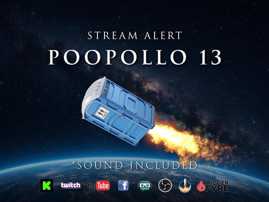 Poopollo 13 Stream Alert - Full Screen Animated Porta Potty Rocket with Custom Sound - 1920x1080 - Instant Download - Funny Channel Redeem