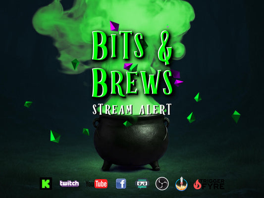Bits & Brews Stream Alert - Full Screen Animated Cauldron and Green Smoke Overlay - Includes 2 Versions - Transparent Background - 1920x1080