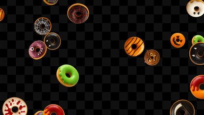Halloween Donuts Stream Alert- Full Screen Animated Overlay - Transparent Background - 1920x1080 - Spooky Delicious Fun - Instant Download