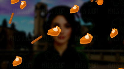 Pumpkin Pie Stream Alert Pack - Full Screen Animated Fall Overlays with Transparent Background - Instant Download - Delicious Channel Redeem