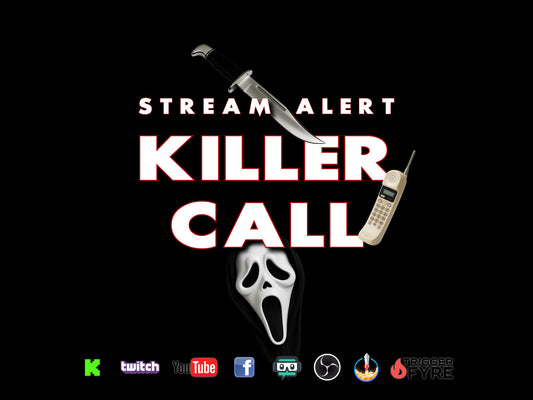 Killer Call Stream Alert- Full Screen Animated Overlay with Transparent Background -1920x1080 - Instant Download - Horror Streamer Fun! RIP