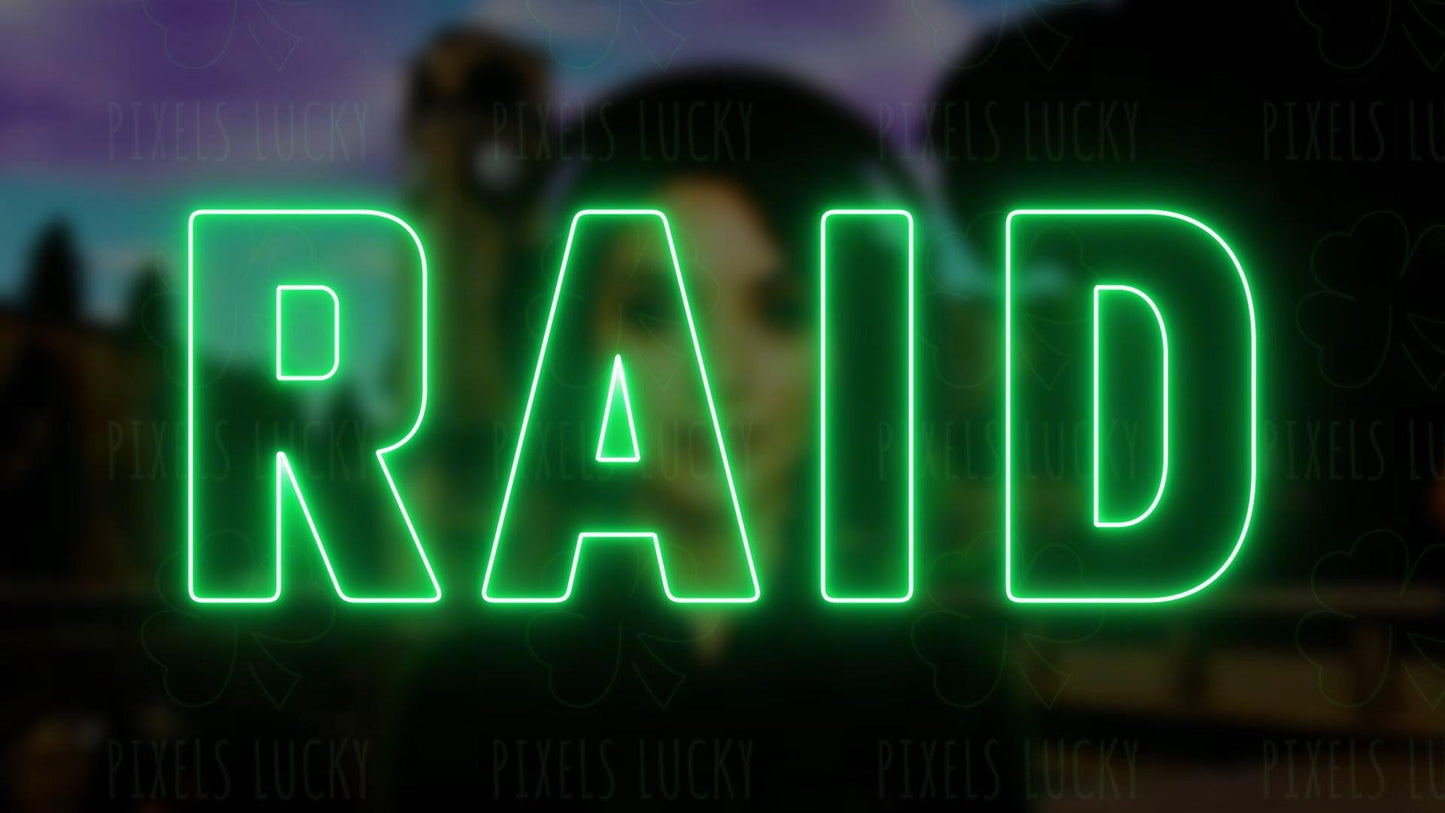 Neon Raid Stream Alert - Full Screen Animated Overlay with Transparent Background - 1920x1080 - Instant Download - Bright & Fun Notification
