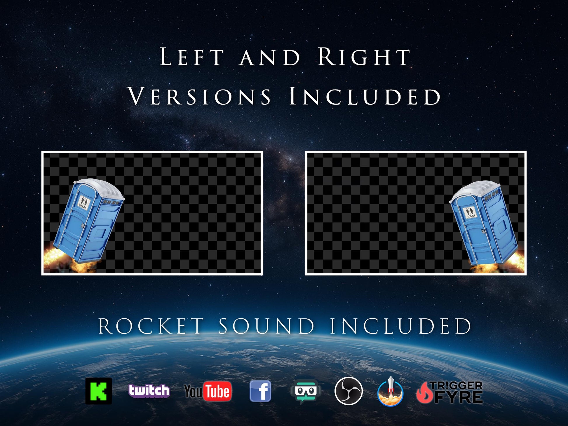 Poopollo 13 Stream Alert - Full Screen Animated Porta Potty Rocket with Custom Sound - 1920x1080 - Instant Download - Funny Channel Redeem