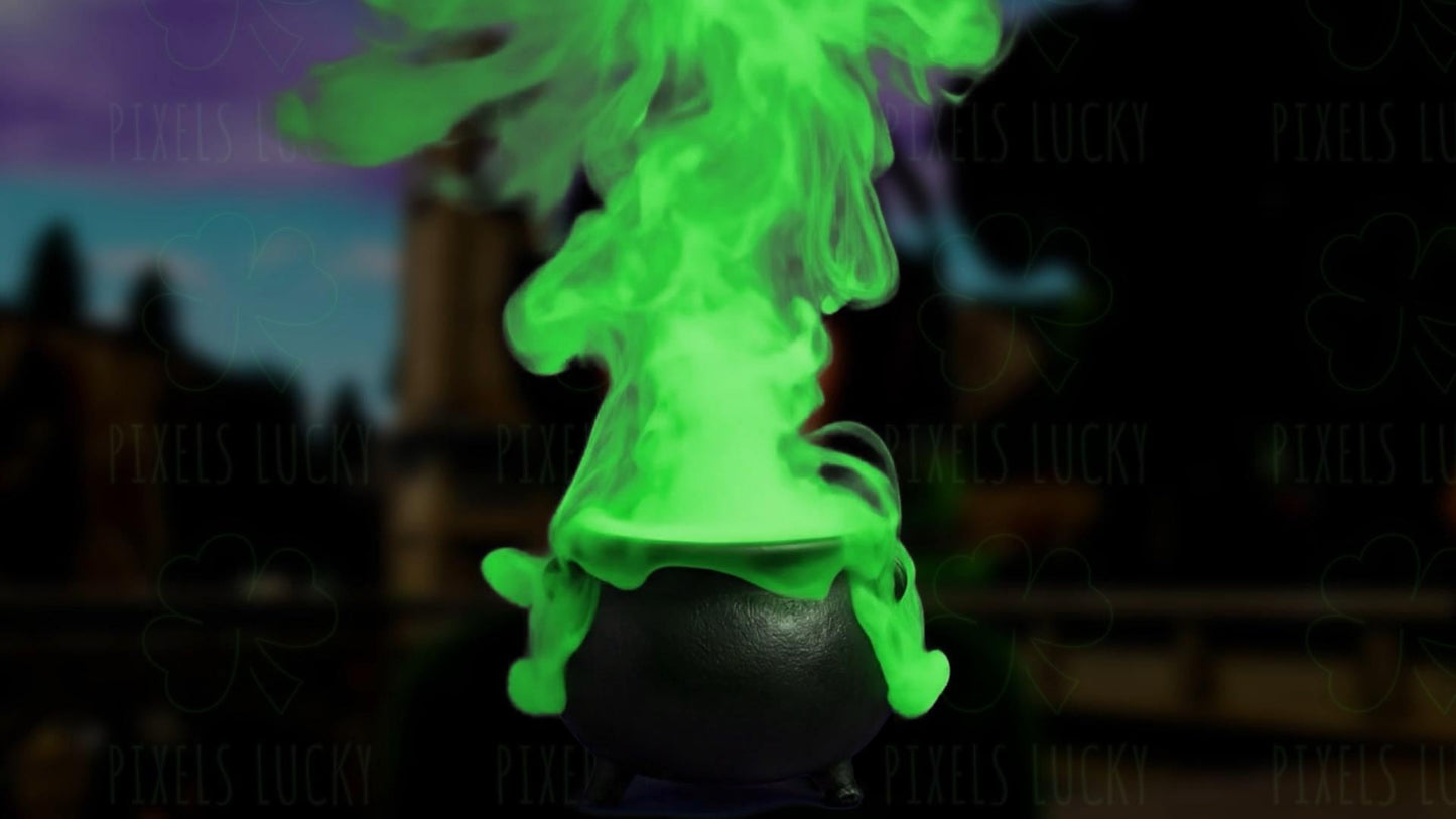Bits & Brews Stream Alert - Full Screen Animated Cauldron and Green Smoke Overlay - Includes 2 Versions - Transparent Background - 1920x1080