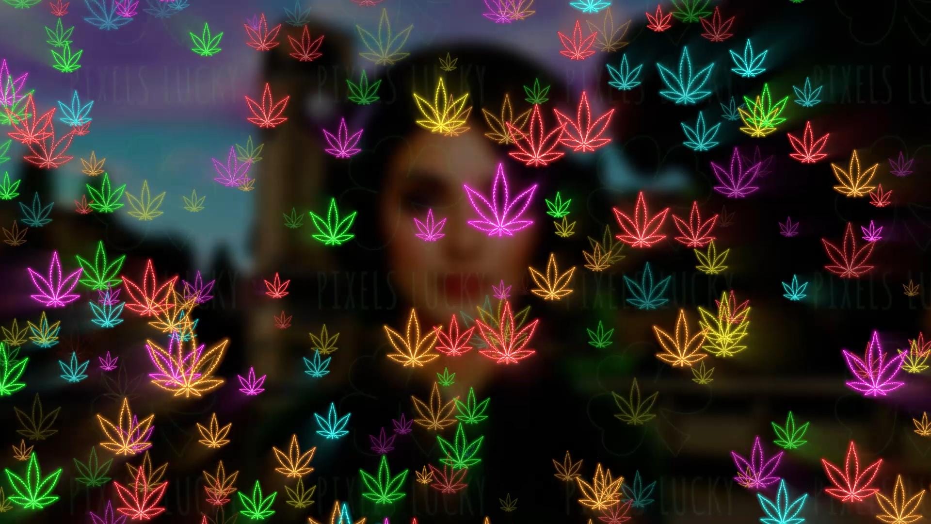Neon 420 Stream Alert - Full Screen Animated Overlay - Transparent Background - Instant Download - 1920x1080 - Fun & Trippy Marijuana Effect