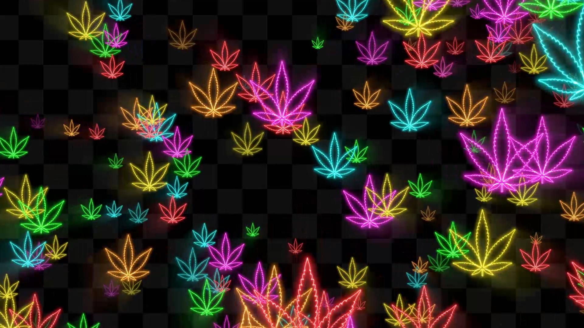 Neon 420 Stream Alert - Full Screen Animated Overlay - Transparent Background - Instant Download - 1920x1080 - Fun & Trippy Marijuana Effect