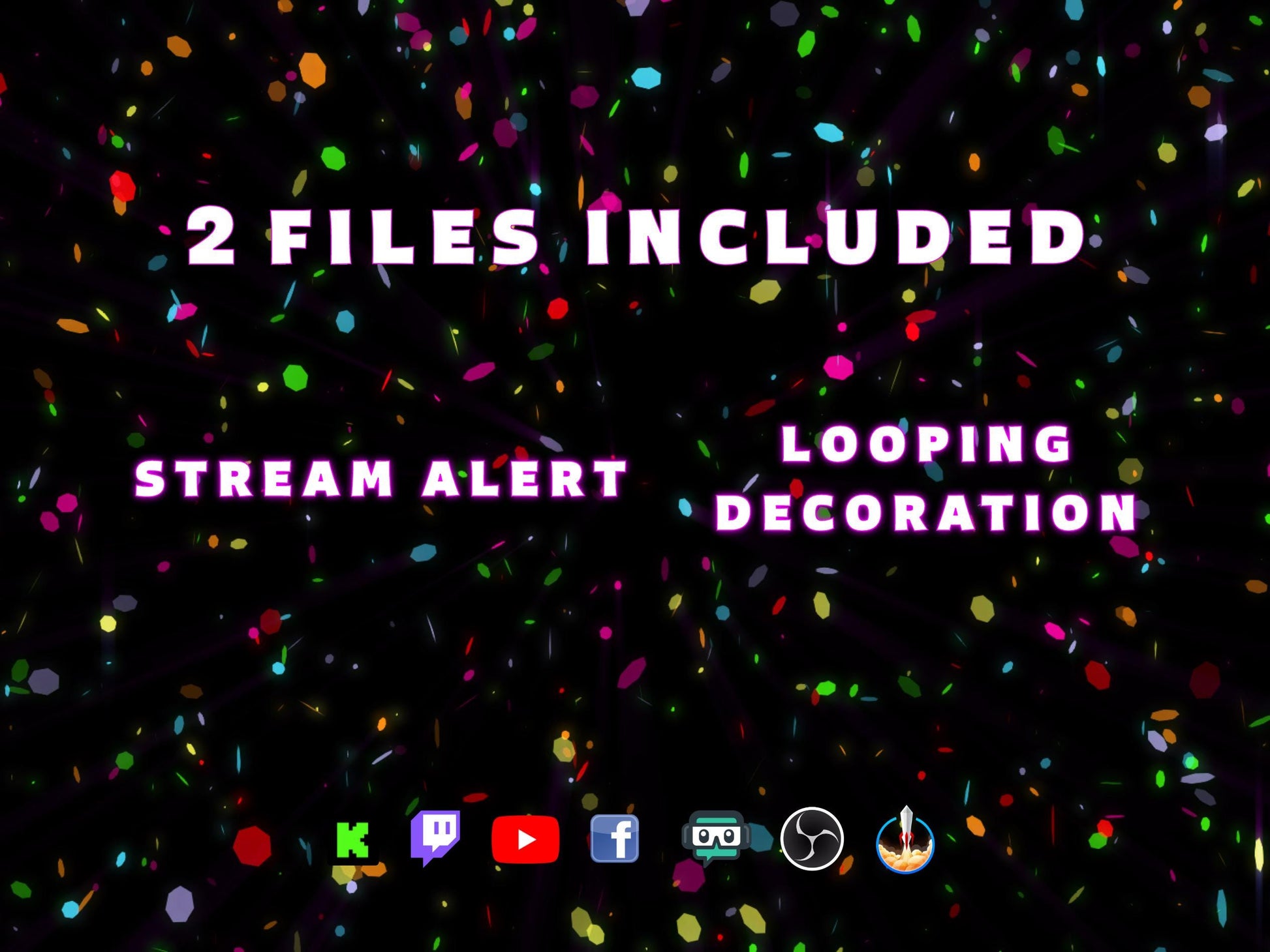 Shimmer Shower Stream Pack - Alert & Looping Decoration - 1920x1080 Full Screen Animated Overlay - Transparent Background - Instant Download
