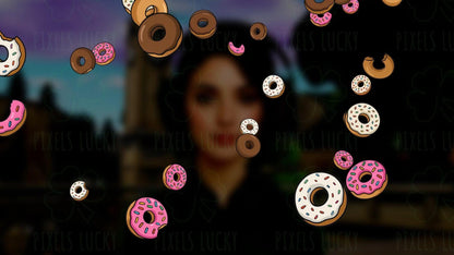 Donut Rain Stream Effect Pack - Alert & Looping Decoration - Full Screen Animated Overlay - Transparent Background - Instant Download - Yum!