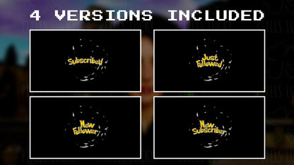 Alert Ball Stream Bundle - New Subscriber & Just Followed Notification Overlay Pack - 4 Versions - Full Screen 1920x1080 - Instant Download