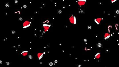 Jolly Drop Stream Alert - Full Screen Animated Overlay with Transparent Background - Santa Hats, Candy Canes, & Snow Fall - Instant Download