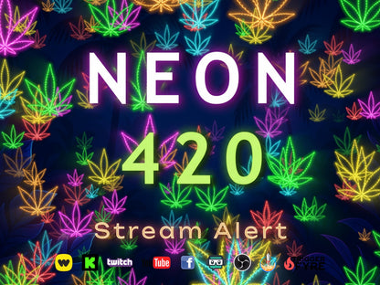Neon 420 Stream Alert - Full Screen Animated Overlay - Transparent Background - Instant Download - 1920x1080 - Fun & Trippy Marijuana Effect
