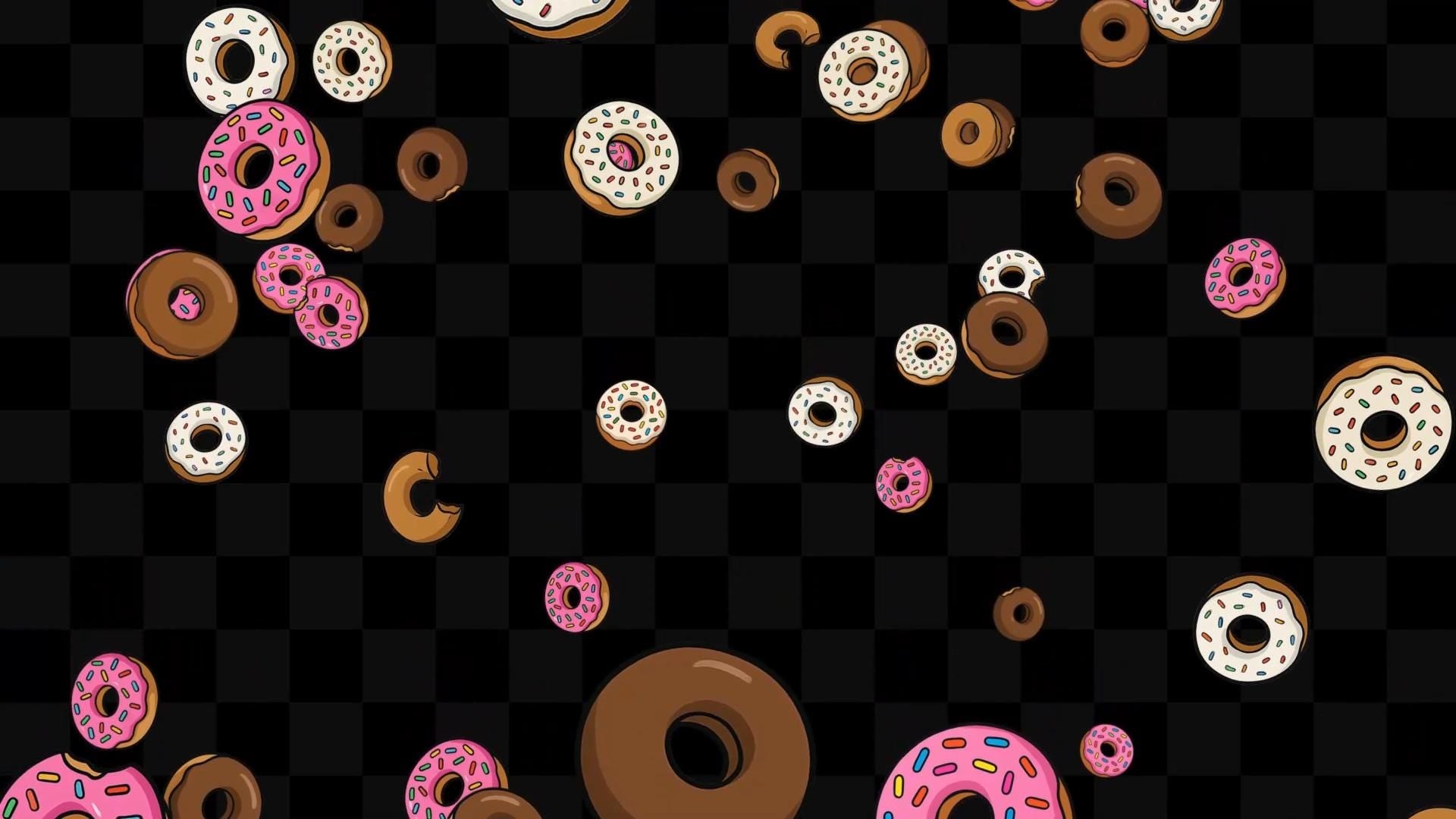 Donut Rain Stream Effect Pack - Alert & Looping Decoration - Full Screen Animated Overlay - Transparent Background - Instant Download - Yum!