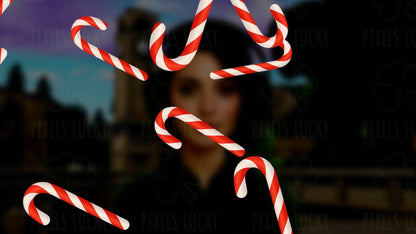 Candy Cane Rain Stream Alert - Full Screen Animated Overlay with Transparent Background - 1920x1080 - Instant Download - Festive & Delicious