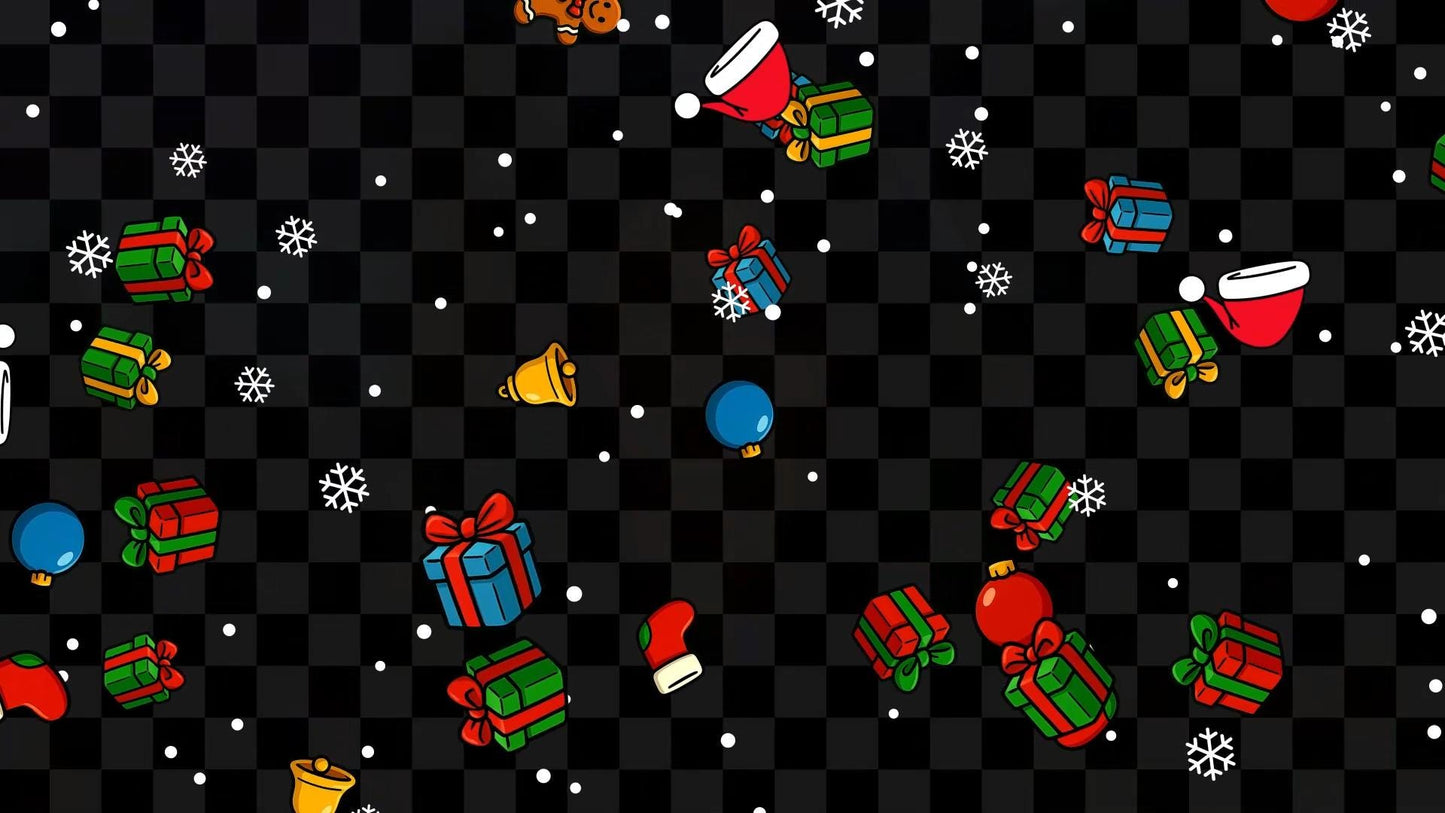 Merry Mayhem Stream Alert - Full Screen Animated Overlay - Transparent Background - 1920x1080 - Instant Download - Festive AF Shower
