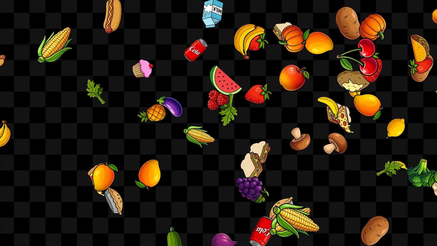 Food Fight Stream Alert - Full Screen Animated Overlay with Transparent Background - Funny Chat Interaction! - 1920x1080 - Instant Download