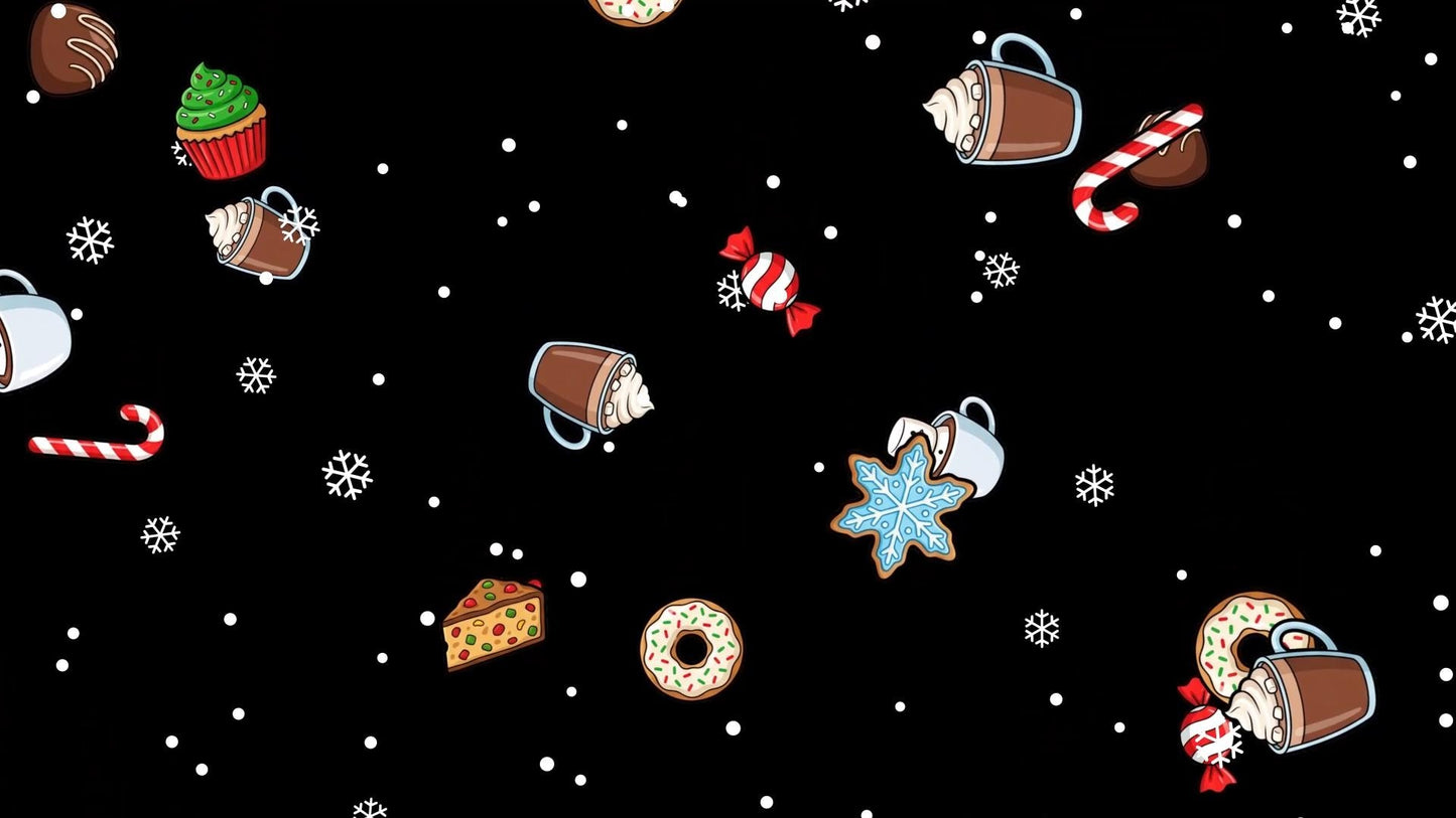 Merry Munchies Stream Alert - Full Screen Snow & Festive Food Rain Animated Overlay - Transparent Background - 1920x1080 - Instant Download