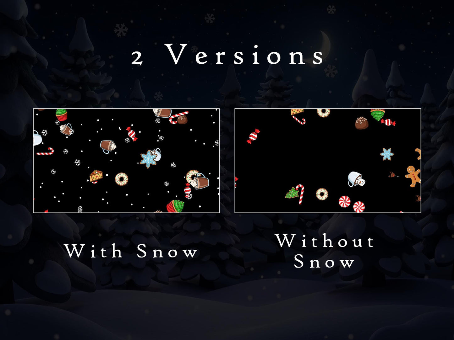 Merry Munchies Stream Alert - Full Screen Snow & Festive Food Rain Animated Overlay - Transparent Background - 1920x1080 - Instant Download