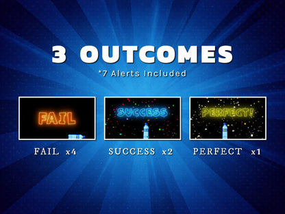 Bottle Flip Challenge Stream Alert Pack - Interactive Chat Game - 7 Outcomes - Full Screen Animated Overlay - Transparent Background - Sound