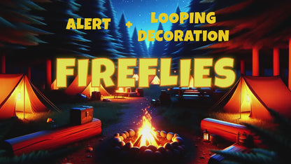 Fireflies Effect - Stream Alert & Looping Decoration - Full Screen Animated Overlay w Transparent Background - 1920x1080 - Instant Download