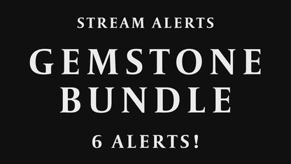 Gemstone Stream Alerts Bundle - Six (6) Animated Overlays - Full Screen Effects with Transparent Background - 1920x1080 - Instant Download