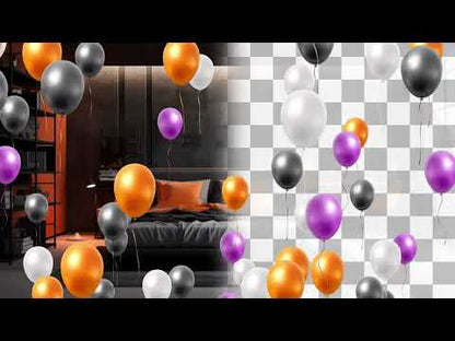 Halloween Party Stream Alert - Animated Floating Balloons w Transparent Background - Instant Download - Full Screen Spooky Balloon Effect