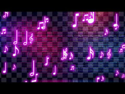 Purple Neon Notes Stream Alert - Music Vibes Effect - Animated Overlay - Transparent Background - 1920x1080 Full Screen - Instant Download!