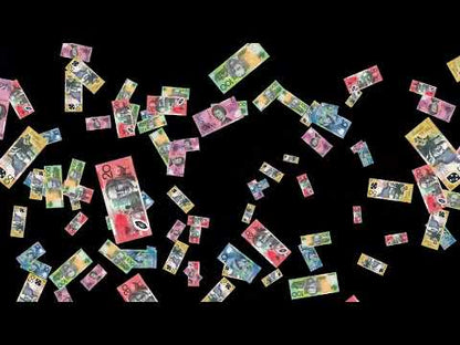 Aussie Dollar Downpour Animated Tip Alert - Donation Animation - Full Screen Stream Overlay with Transparent Background - Instant Download