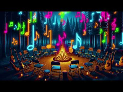 Neon Music Notes Stream Alert - Full Screen Animated Overlay with Transparent Background - 1920x1080 - Instant Download - Dance Party Effect