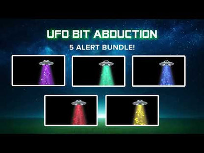 Bit Abduction Alert Pack - Twitch Cheer Bundle - Includes 5 UFO Effects - 1920x1080 Full Screen - Transparent Background - Instant Download