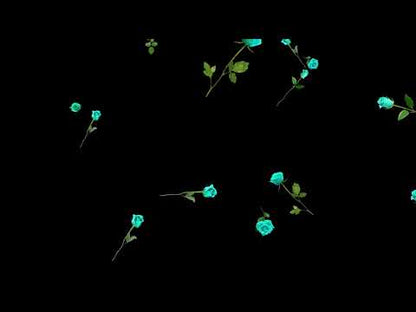 Aqua Blue Roses Stream Alert - Full Screen Animated Flower Overlay with Transparent Background - 1920x1080 - Instant Download - Cute Effect!