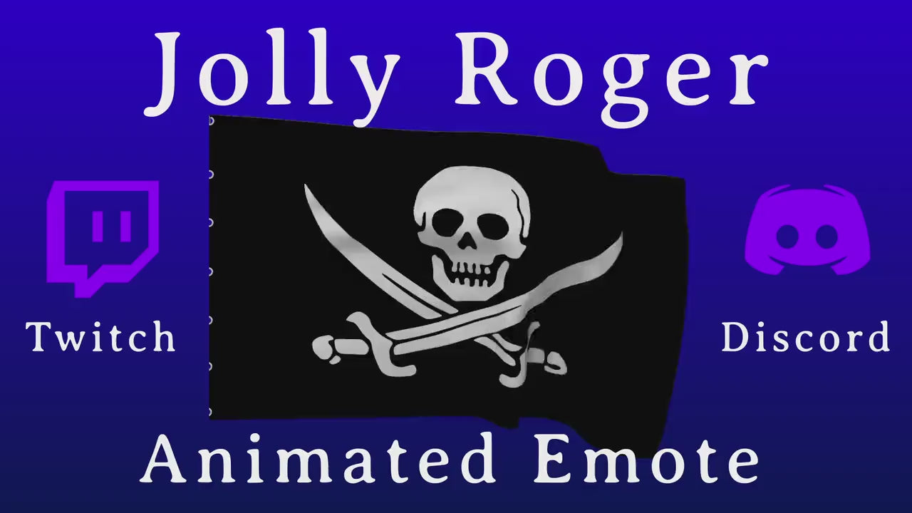 Animated Pirate Flag Emote - Jolly Roger Animation - For Twitch Discord Youtube - Perfect Loop - Sea of Thieves - Skull & Crossbones