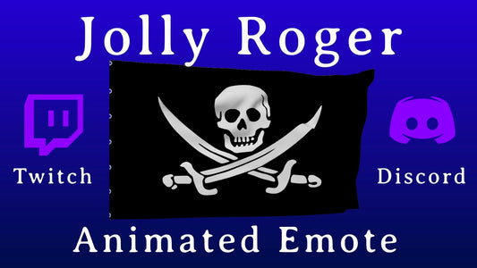 Animated Pirate Flag Emote - Jolly Roger Animation - For Twitch Discord Youtube - Perfect Loop - Sea of Thieves - Skull & Crossbones