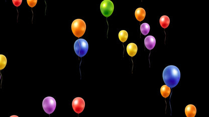 Multi Color Birthday Balloons Twitch Alert - Transparent Animated Bit Alert Overlay - Donation and Cheers - Full Screen Celebration!