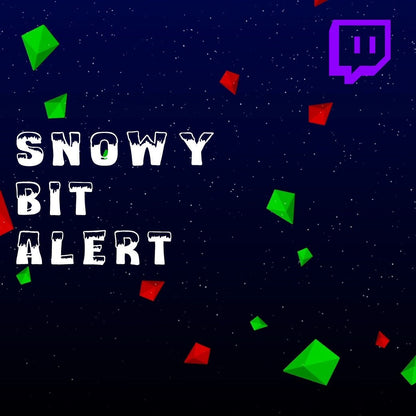 Twitch Bit Alert With Snow - Red & Green Animated Raining Holiday Bits w Aesthetic Snow Falling - Transparent Overlay - Donations and Cheers