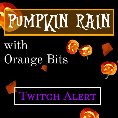 Jack-O-Lantern & Bits Animated Rain Alert - Halloween Full Screen Transparent Twitch Livestream Alert for Donations Cheers | Spooky Spoopy