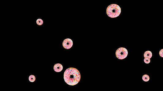 Pink Donut Drop Alert - Transparent Overlay for Twitch Cheers, Donations, and Tips - Raining Donuts - Cute!