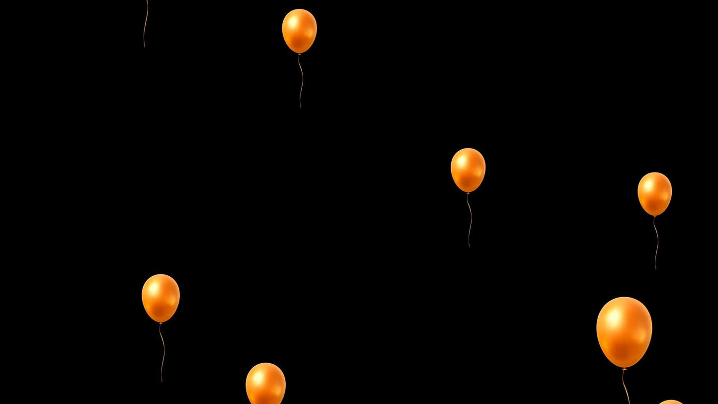 Orange Balloons Effect - Birthday Stream - Transparent Animated Overlay for Twitch Youtube - Alert for Donation Cheers Bits! Fun Party! HBD!