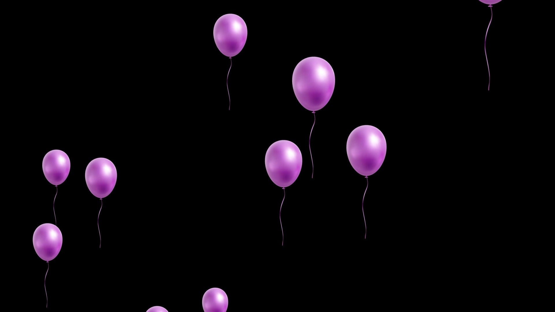 Purple Balloons Effect - Birthday Stream - Transparent Animated Overlay for Twitch Youtube Facebook - Donation Cheers Bits! Fun Party! HBD!