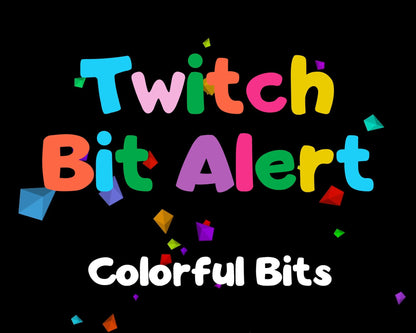 Colorful Twitch Bits Alert Overlay - Animated Transparent Multi Color Twitch Bit Alert - Cheers, Tips, and Donations.