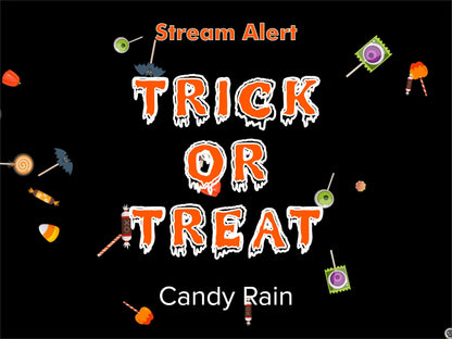 Trick Or Treat Candy Drop - Halloween Twitch Alert - Full Screen Transparent Animated Stream Overlay for Donations Cheers and More - Spoopy