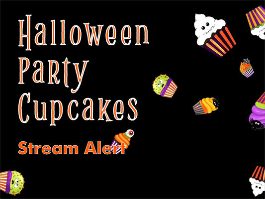 Halloween Cupcake Rain Overlay - Twitch Alert - Animated Full Screen Transparent Stream Asset for Donations, Cheers, and More - Spoopy Cute!